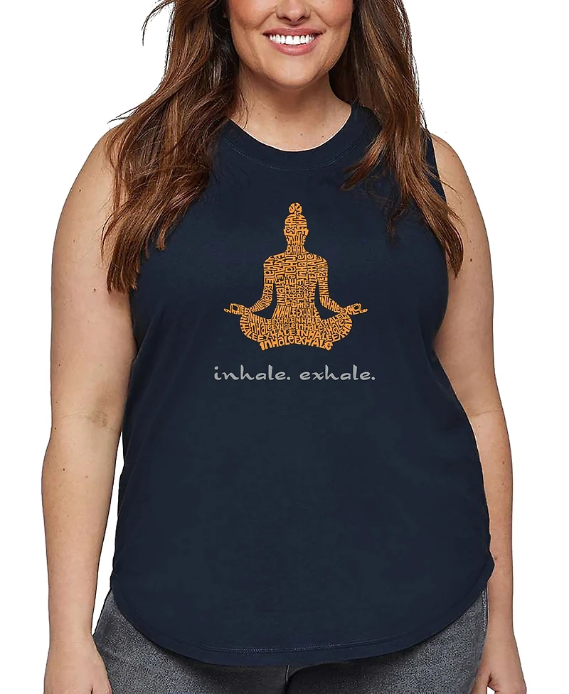La Pop Art Plus Inhale Exhale Word Tank Top