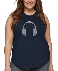 La Pop Art Plus 63 Different Genres of Music Word Tank Top