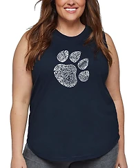 La Pop Art Plus Cat Paw Word Tank Top