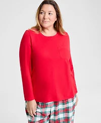 Holiday Lane's Women's Plus Merry Plaid Crew Neck Matching Family Pajamas Set, Created for Macy's