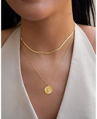 Zoe Lev Pleated Disc Snake Necklace