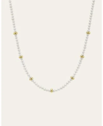 Zoe Lev 14K Gold Pearl Segment Bead Necklace
