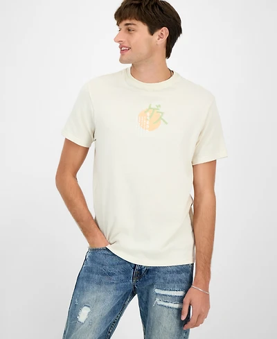 Guess Men's Short Sleeve Crewneck Art Print T-Shirt