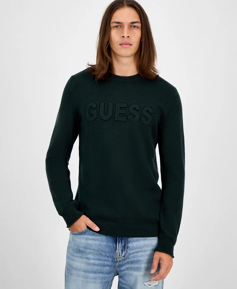 Guess Men's 3D Logo Crewneck Sweater