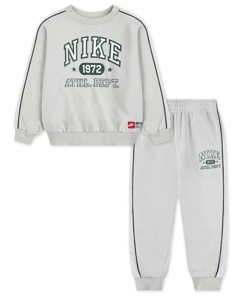 Nike Toddler and Little Boys 2-Piece Sportswear P.e. French Terry Crewneck Top Pant Set