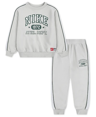 Nike Toddler and Little Boys 2-Piece Sportswear P.e. French Terry Crewneck Top Pant Set