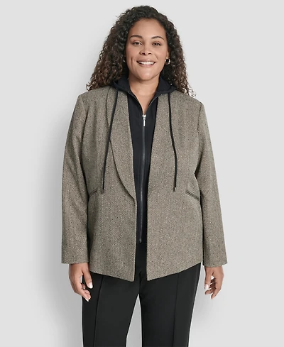 Dkny Plus Herringbone Blazer