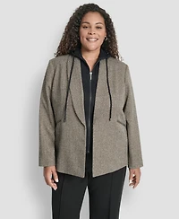 Dkny Plus Herringbone Blazer