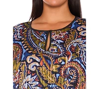 Msk Plus Long Sleeve Babydoll Knee-Length Dress