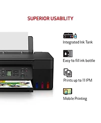 Canon Pixma G3270 MegaTank All-in-One Wireless Inkjet Color Printer (Black)