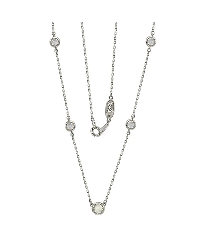 Suzy Levian Sterling Silver White Topaz 5 Stone Station Necklace