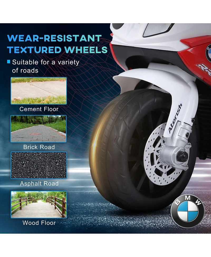 Aosom 6V Kids Motorcycle Licensed Bmw with Headlight, Music,