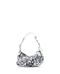 Pre-Owned Balenciaga Xs Le Cagole Graffiti Giant Studs Shoulder Bag Leather