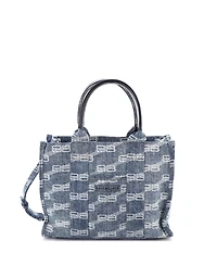Pre-Owned Balenciaga Small Hardware Tote Logo Printed Denim