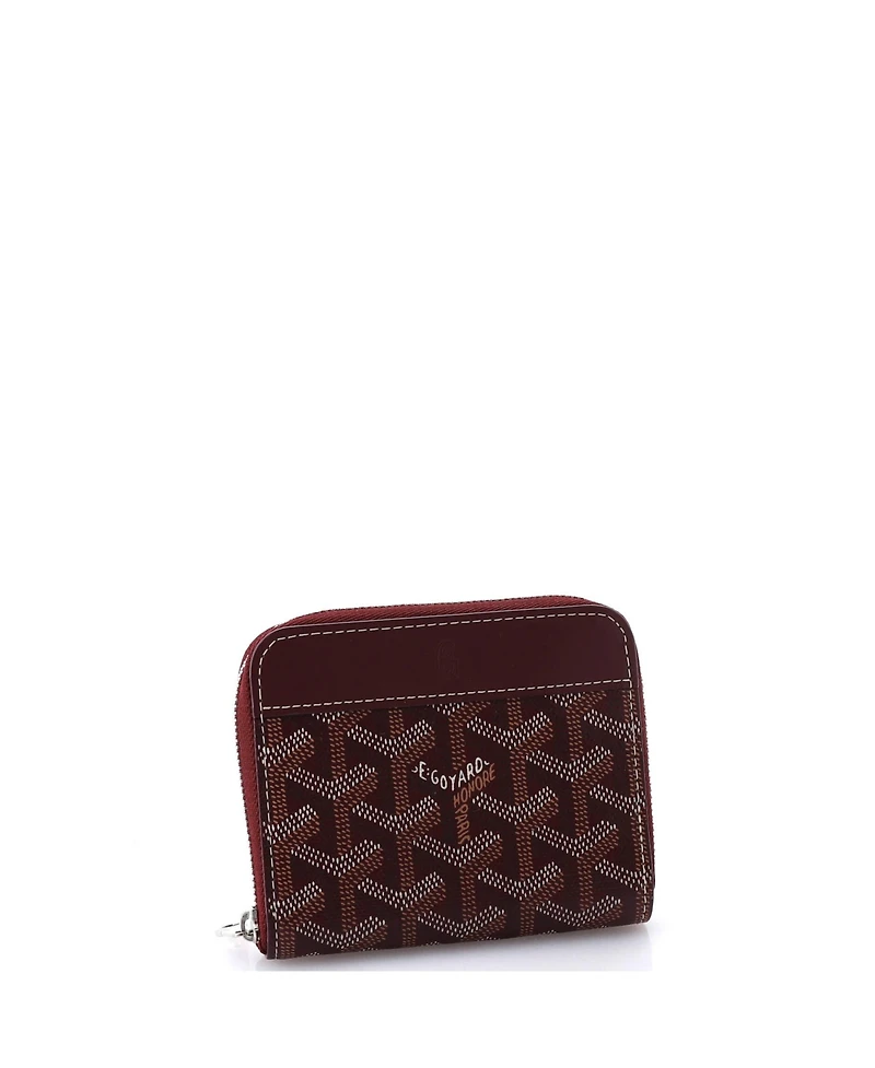 Pre-Owned Goyard Pm Matignon Zip Wallet Coated Canvas with Leather