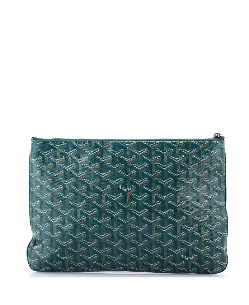 Pre-Owned Goyard Mm Senat Zip Pouch Coated Canvas