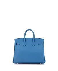 Pre-Owned Hermes Birkin 25 Handbag Blue Epsom with Palladium Hardware