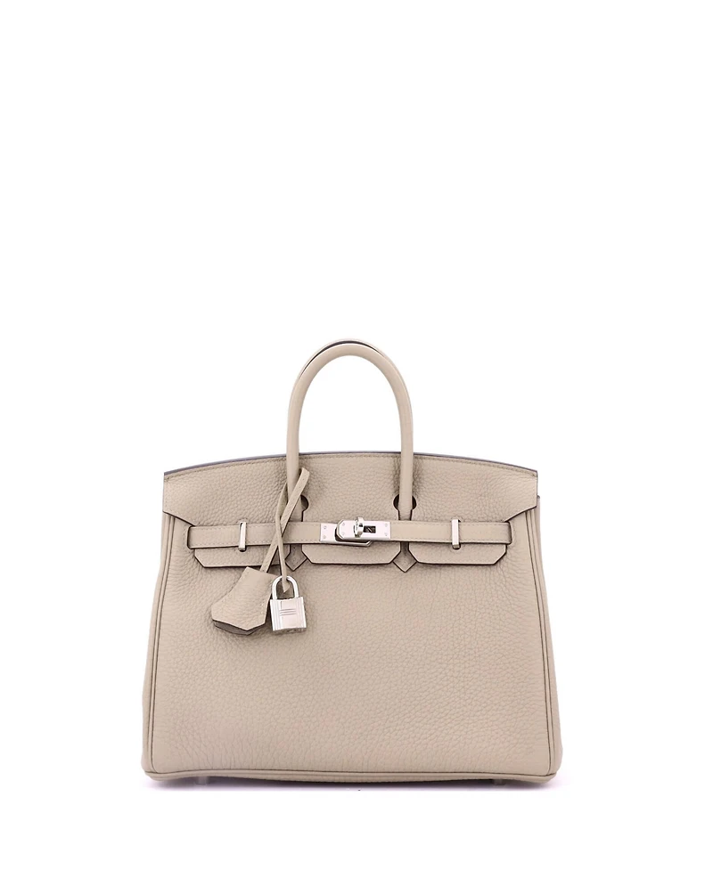 Pre-Owned Hermes Birkin Handbag Light Togo with Palladium Hardware