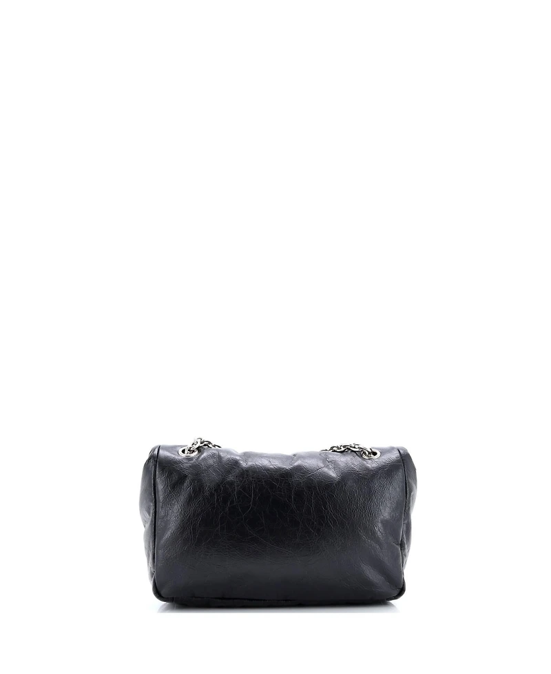 Pre-Owned Balenciaga Small Monaco Chain Flap Shoulder Bag Leather