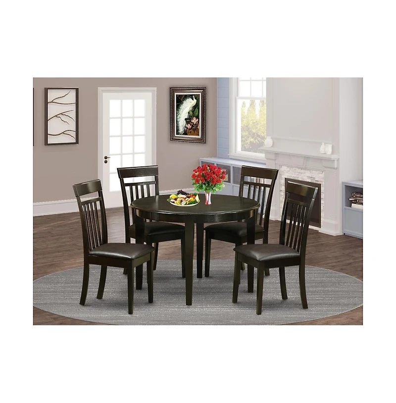 East West Furniture 5 Pc Kitchen nook Dining set-Kitchen Table and 4 Kitchen Chairs