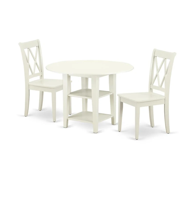 East West Furniture Dining Room Set Linen White