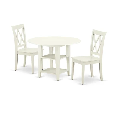 East West Furniture Dining Room Set Linen White