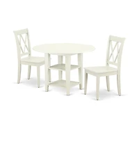 East West Furniture Dining Room Set Linen White