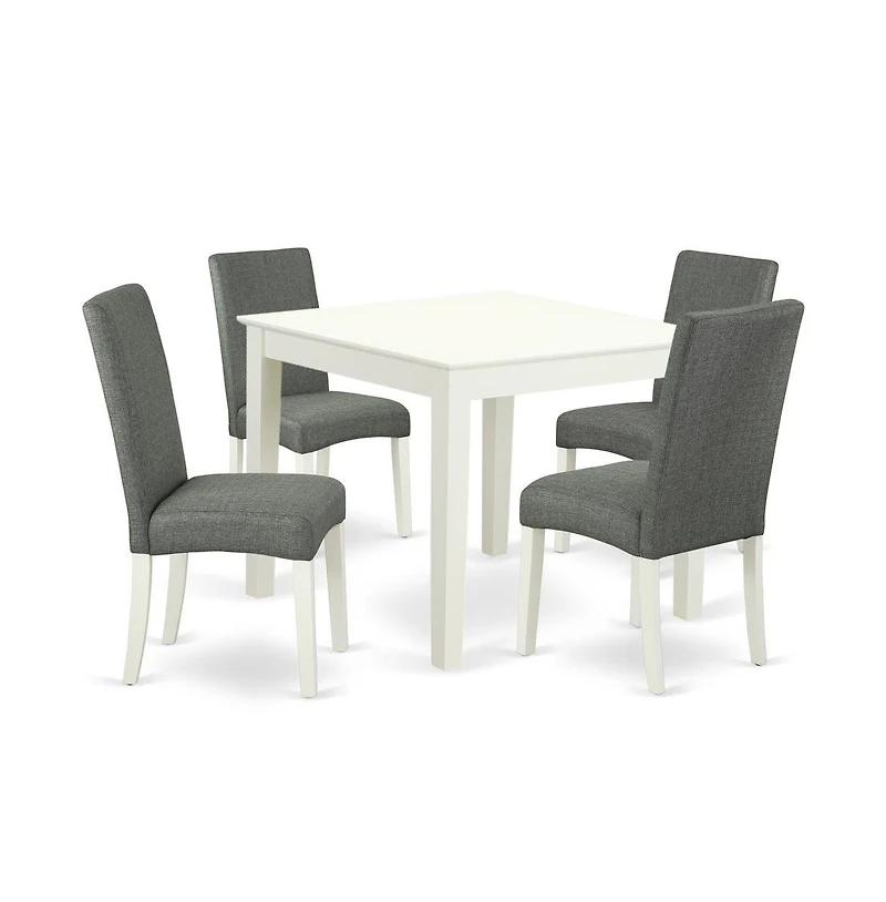 East West Furniture Dining Room Set Linen White
