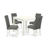 East West Furniture Dining Room Set Linen White