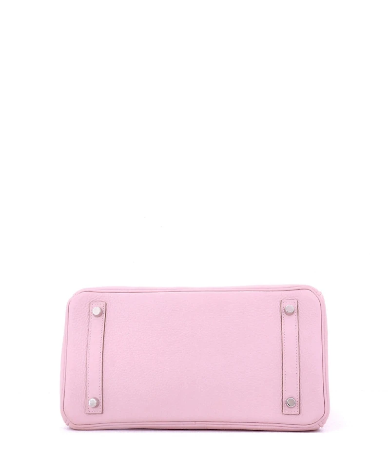 Pre-Owned Hermes Birkin 30 Handbag Pink Clemence with Palladium Hardware