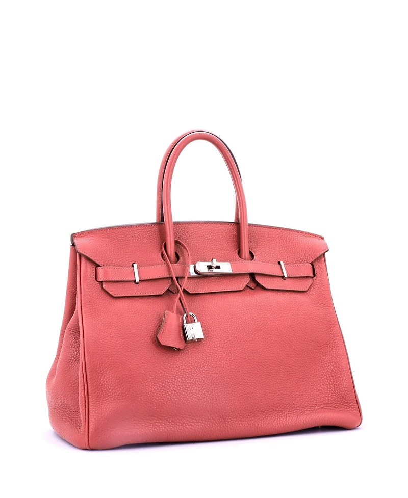 Pre-Owned Hermes Birkin 35 Handbag Pink Togo with Palladium Hardware