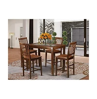 East West Furniture 5 Pc Dining counter height set-pub Table and 4 Dining Chairs