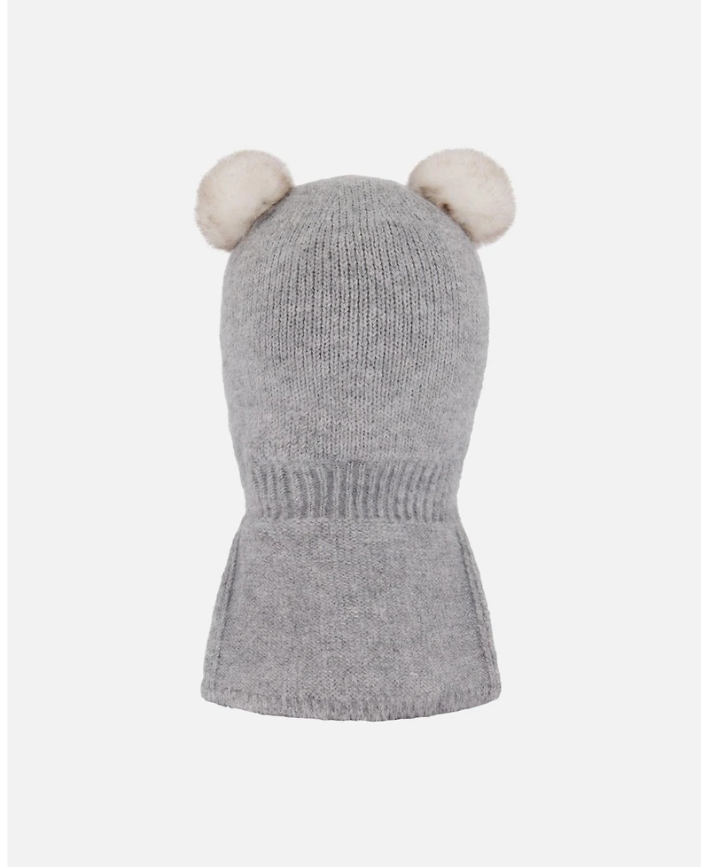 Deux par Kids Unisex Knit Balaclava Heather Gray - Toddler|Child