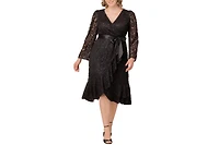 Kiyonna Women's Plus Cosmopolitan Sequin Lace Cocktail Dress