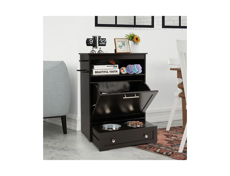 Pet Feeder Station with Stainless Steel Bowl