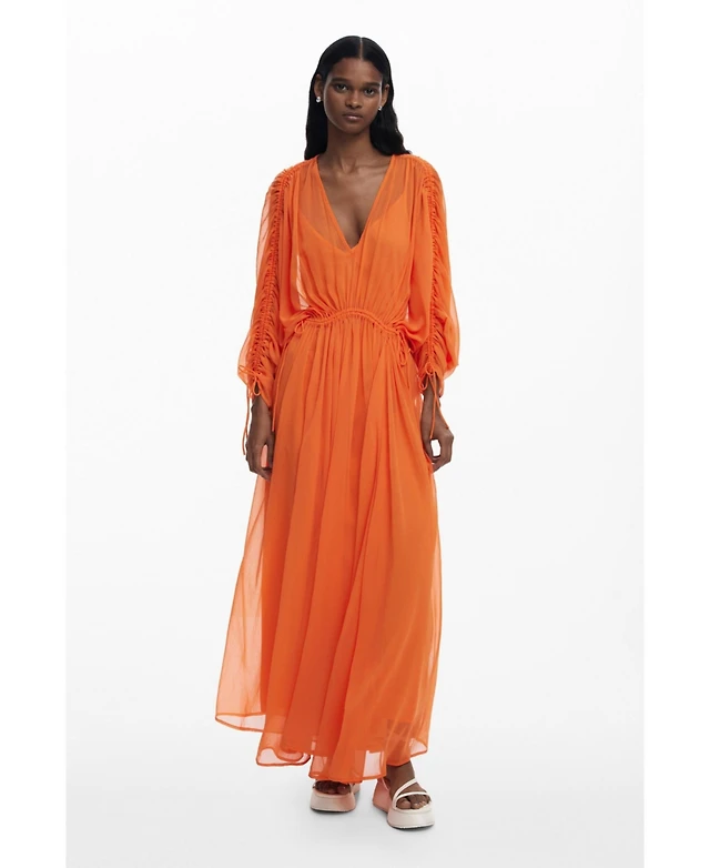 orange dress macys Women's Orange Midi Dresses
