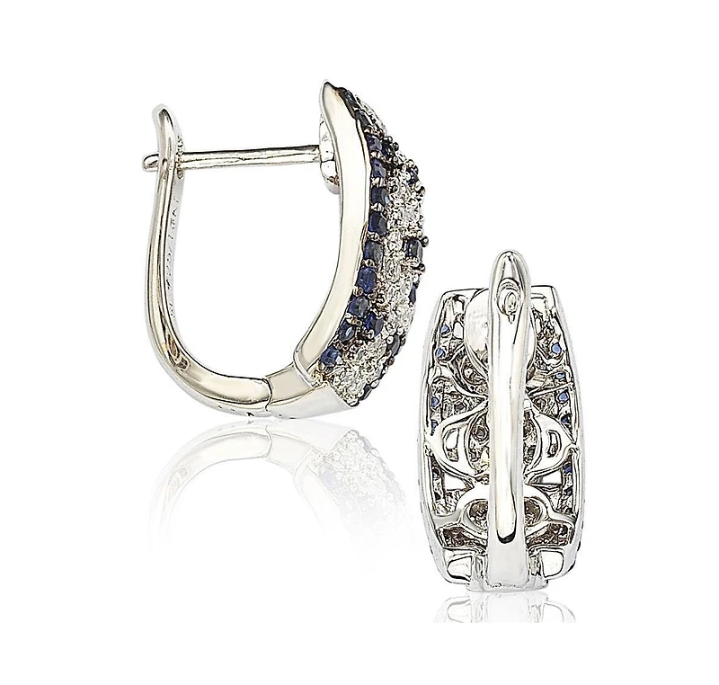 Suzy Levian New York Suzy Levian Sterling Silver Sapphire Abstract Earrings