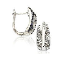 Suzy Levian New York Suzy Levian Sterling Silver Sapphire Abstract Earrings