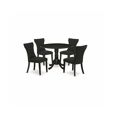 East West Furniture Dining Room Set Wirebrushed Black