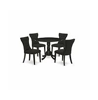 East West Furniture Dining Room Set Wirebrushed Black