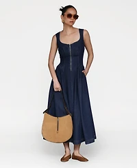 Avec Les Filles Women's Sweetheart Full Skirt Midi Dress