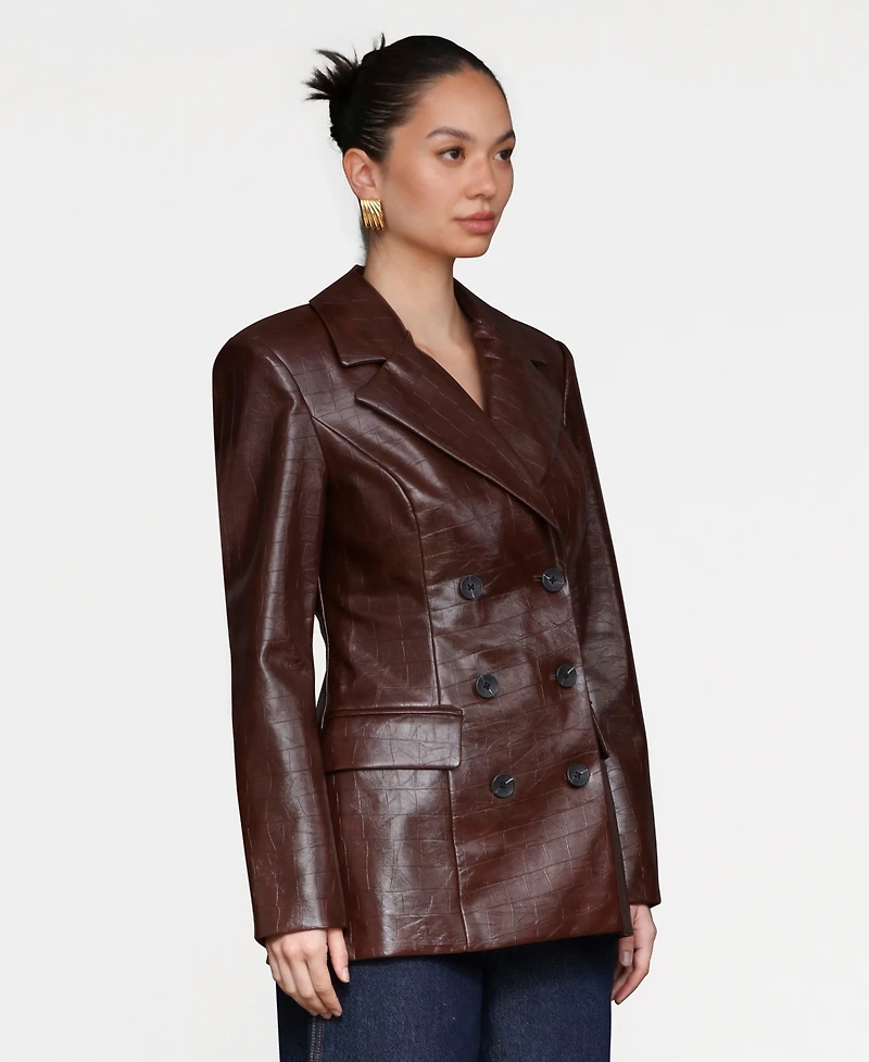 Avec Les Filles Women's Fitted Button-Front Blazer