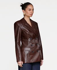 Avec Les Filles Women's Fitted Button-Front Blazer