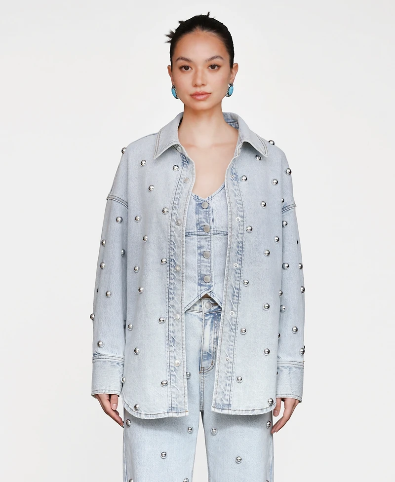 Avec Les Filles Women's All Over Stud Shacket