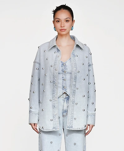 Avec Les Filles Women's All Over Stud Shacket