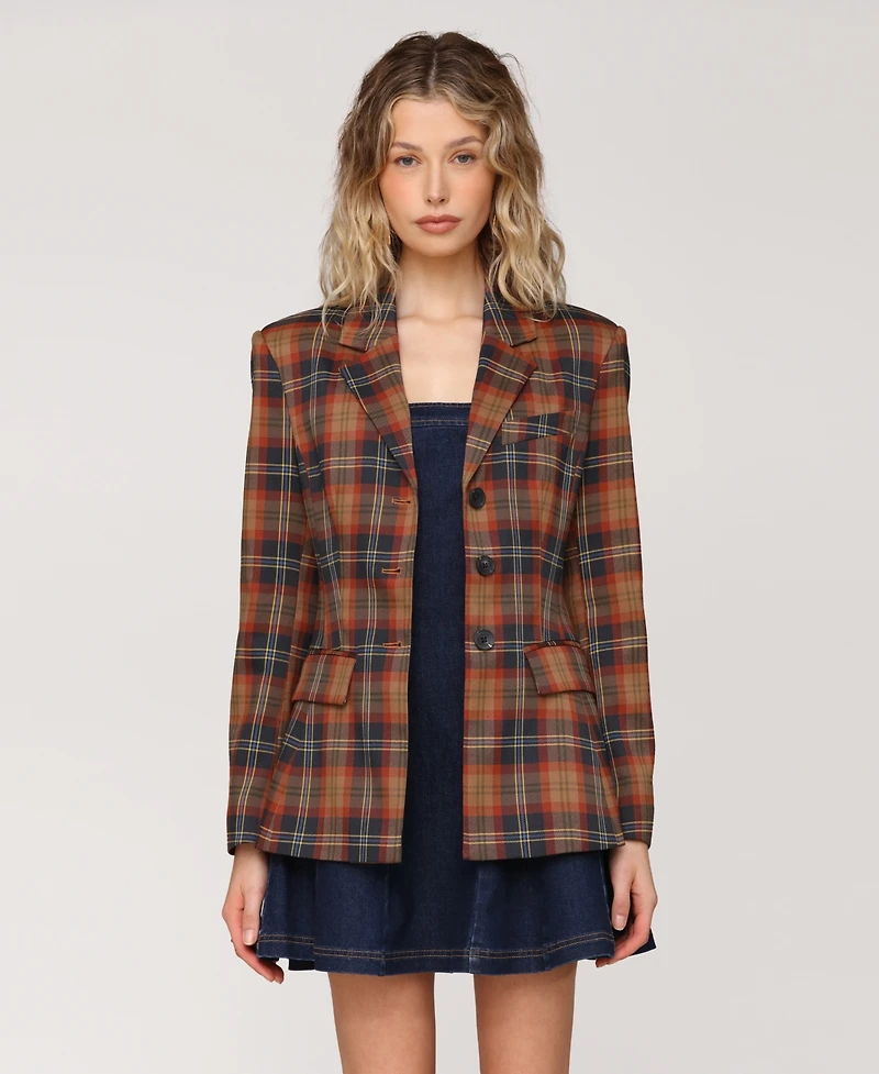 Avec Les Filles Women's Button Front Spread Hourglass Blazer