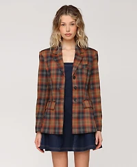 Avec Les Filles Women's Button Front Spread Hourglass Blazer