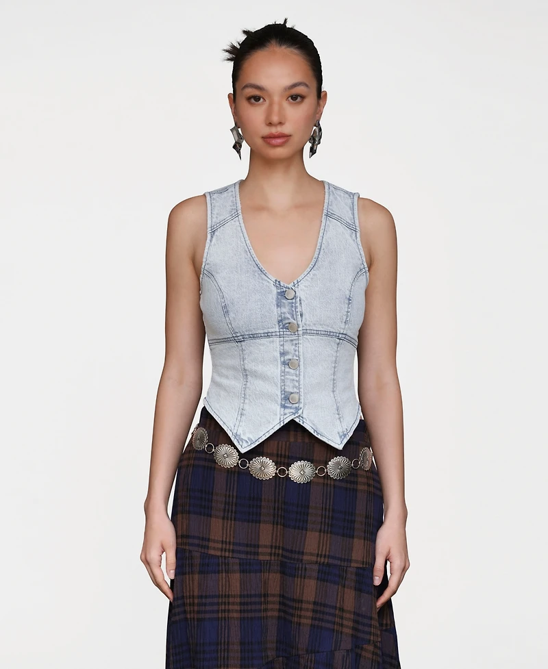 Avec Les Filles Women's Fitted Peak Hem Vest