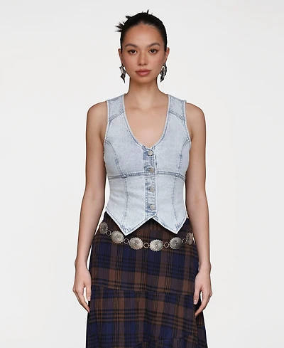 Avec Les Filles Women's Fitted Peak Hem Vest