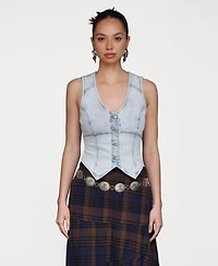 Avec Les Filles Women's Fitted Peak Hem Vest